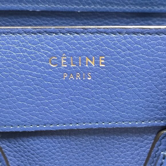 CELINE Hand Bag Navy Blue Leather mon808-100625 - Picture 15 of 16